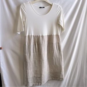 Alberto Cacciari Linen Beige Tan Dress.  Size L. Made in Italy